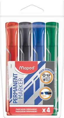 MAPED MARKER PERMANENT JUMBO PUNTA SCALPELLO COL ASS IN BS X4